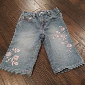 JetSet 2T girls floral flare capri jeans